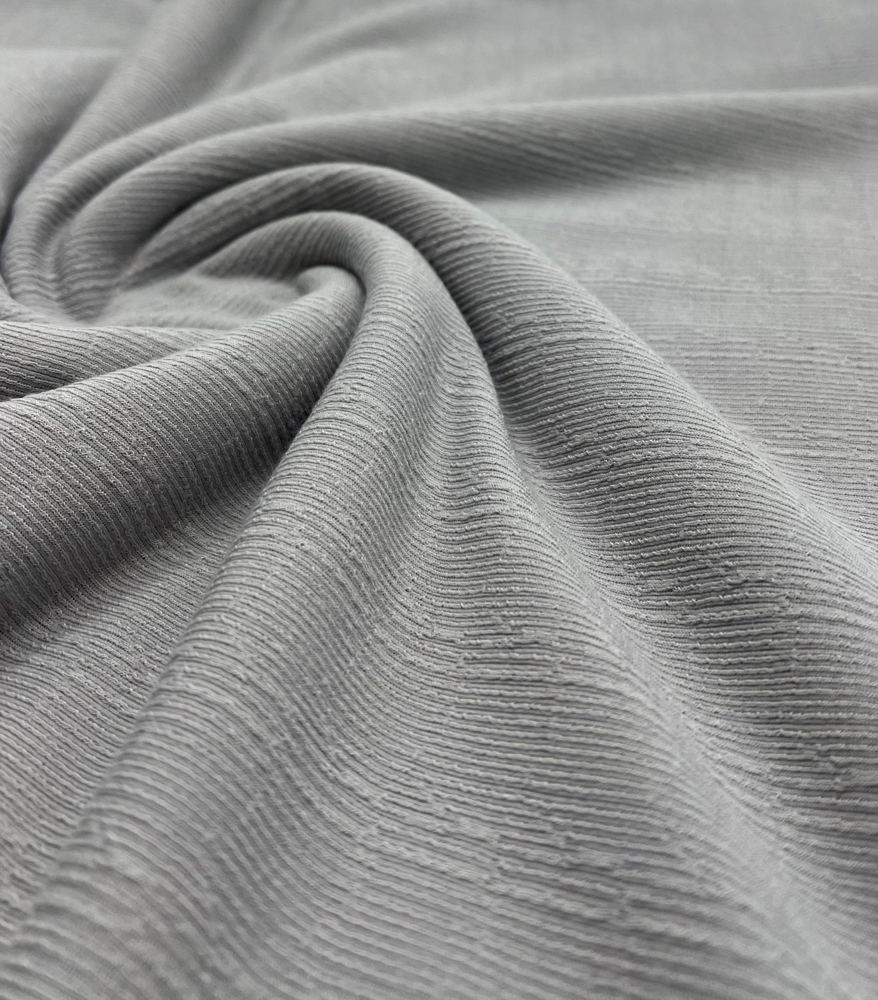 Grey Soft Striped Textured Stretch Fabric - T9 Fabrics